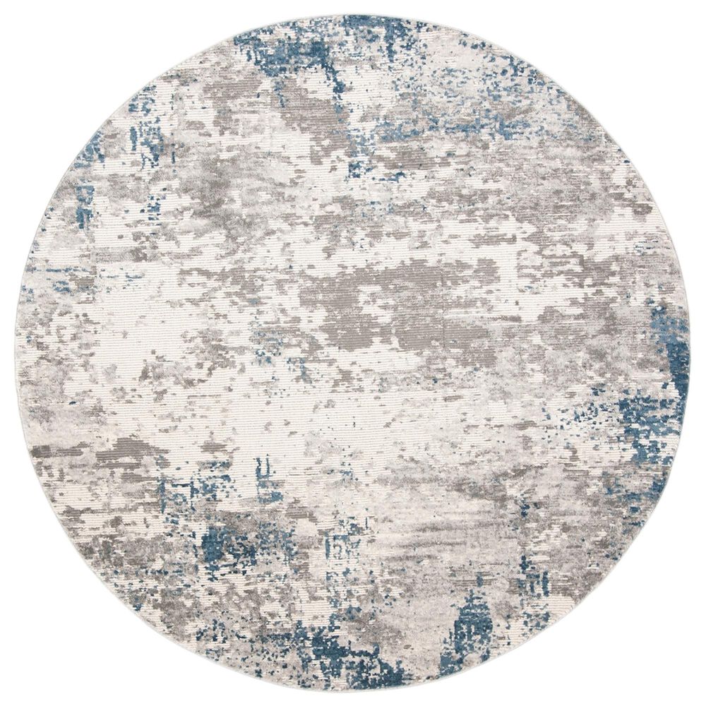 Safavieh Invista INV481F 6"7" Round Grey and Blue Area Rug, , large