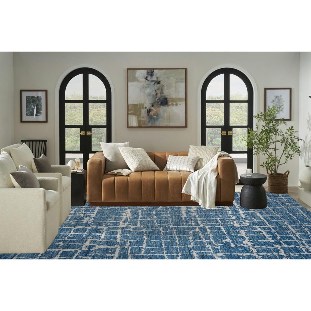 Nourison Luna 8&#39;6&quot; x 11&#39;6&quot; Blue and Silver Area Rug, , large