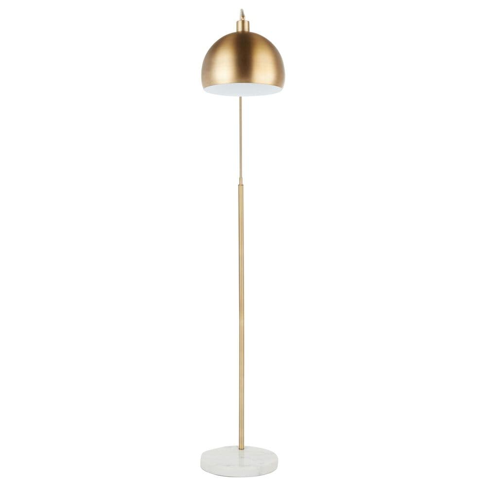Lumisource Salon Floor Lamp in White and Antique Brass, , large