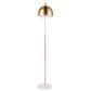 Lumisource Salon Floor Lamp in White and Antique Brass, , large