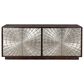 Simeon Collection Crossings Palace 78" TV Console in Silver Clad and Antique Walnut, , large