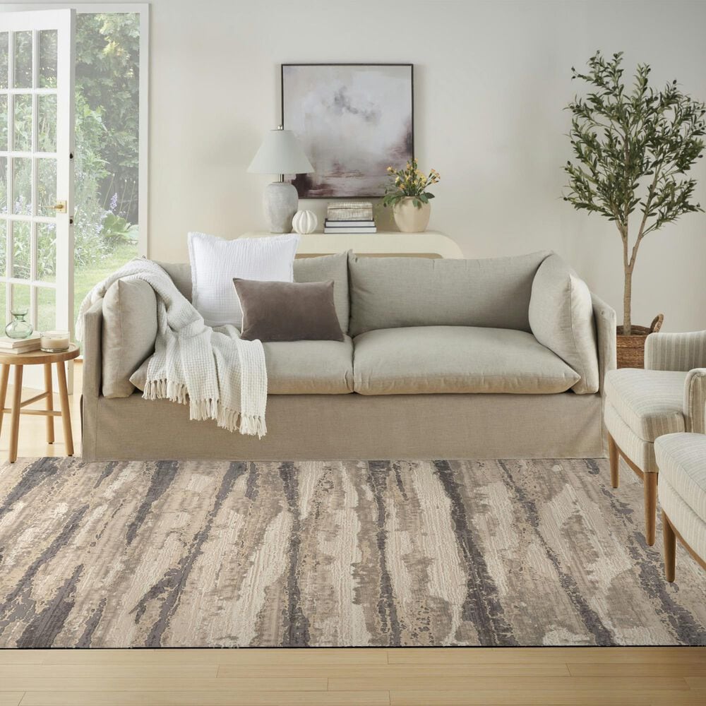 Nourison Sustainable Trends SUT03 6&#39; x 9&#39; Ivory and Multicolor Area Rug, , large