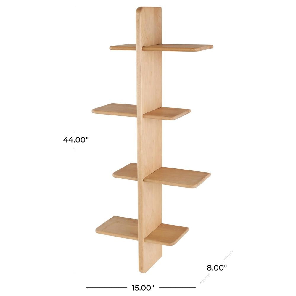 Maple and Jade 15" Handmade Wall Shelf in Light Brown, , large