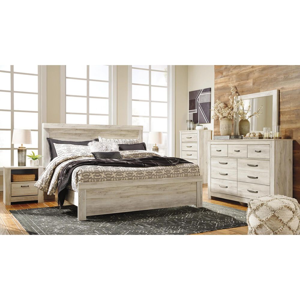 Ashley Bellaby King Panel Bed in Whitewash, , large