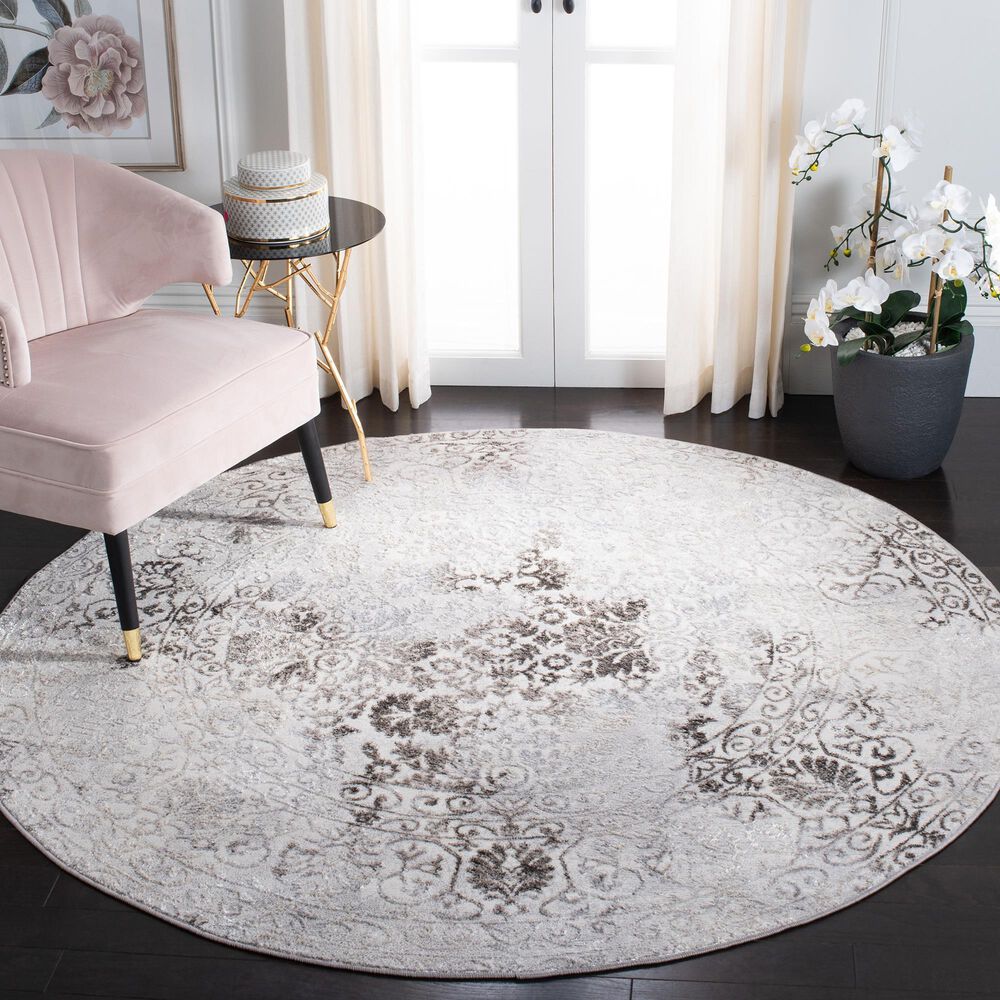 Safavieh Orchard ORC684 6&#39;7&quot; Round Grey and Light Grey Area Rug, , large