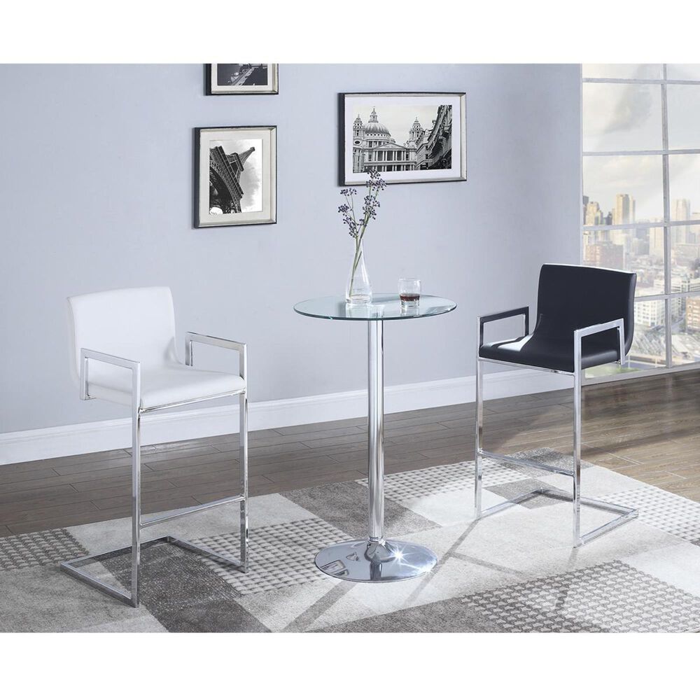 Pacific Landing Bar Table with Glass Top in Polished Chrome, , large