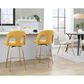 LumiSource Ava Swivel Counter Stool with Yellow Fabric Upholstery in Gold (Set of 2), , large