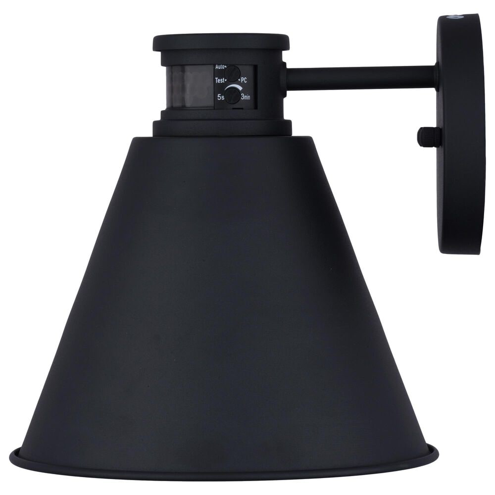Vaxcel Smith 1-Light Outdoor Motion Sensor Wall Sconce in Textured Black, , large