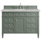 James Martin Vanities Brittany 48" Single Bathroom Vanity in Smokey Celadon with 3 cm Victorian Silver Quartz Top and Rectangular Sink, , large