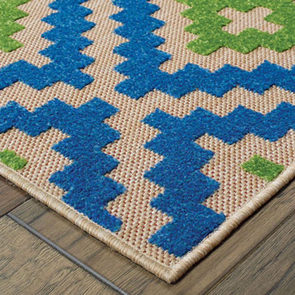 Oriental Weavers Cayman 2063Z 9&#39;10&quot; x 12&#39;10&quot; Sand and Blue Area Rug, , large