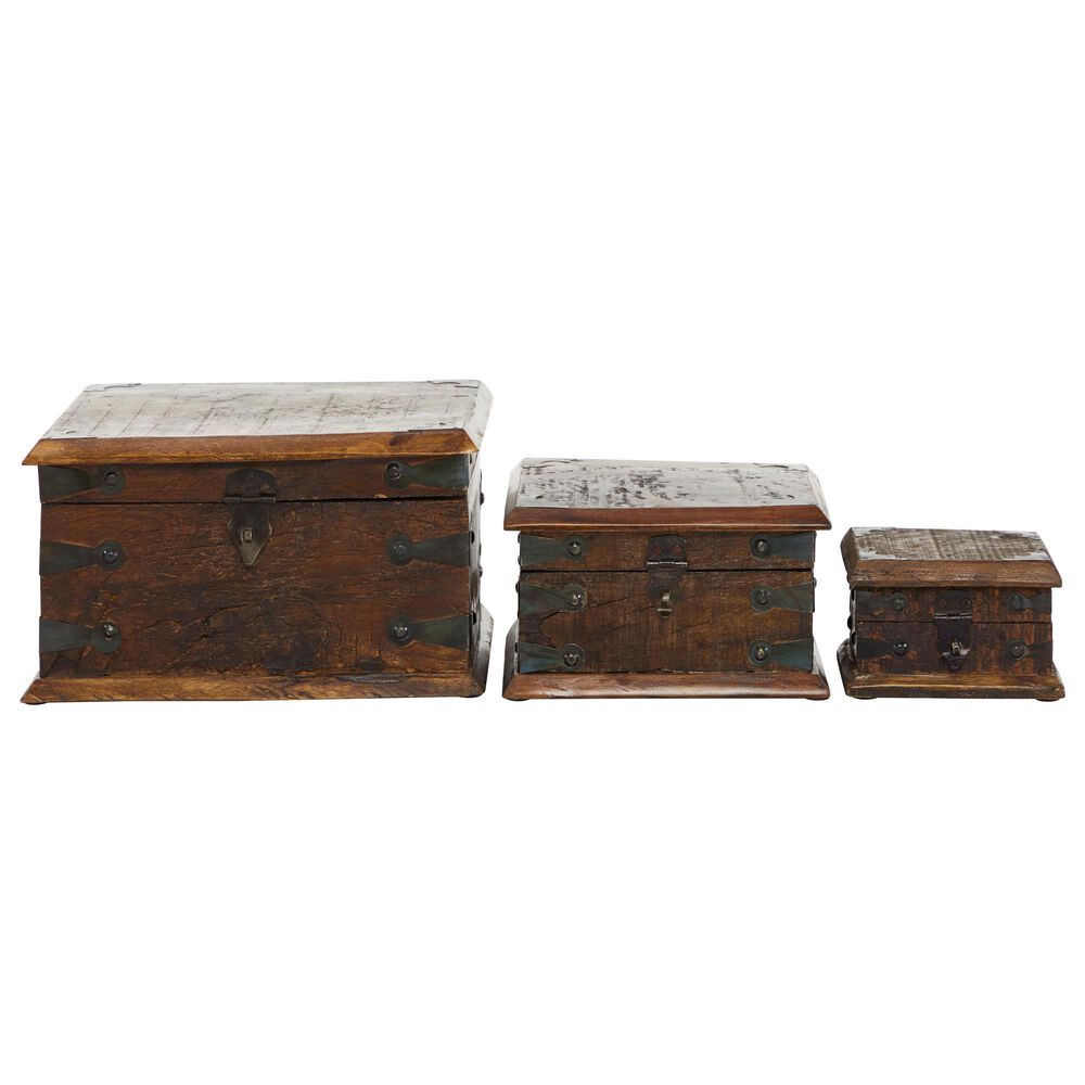Maple and Jade Rustic Box in Dark Mocha Brown &#40;Set of 3&#41;, , large