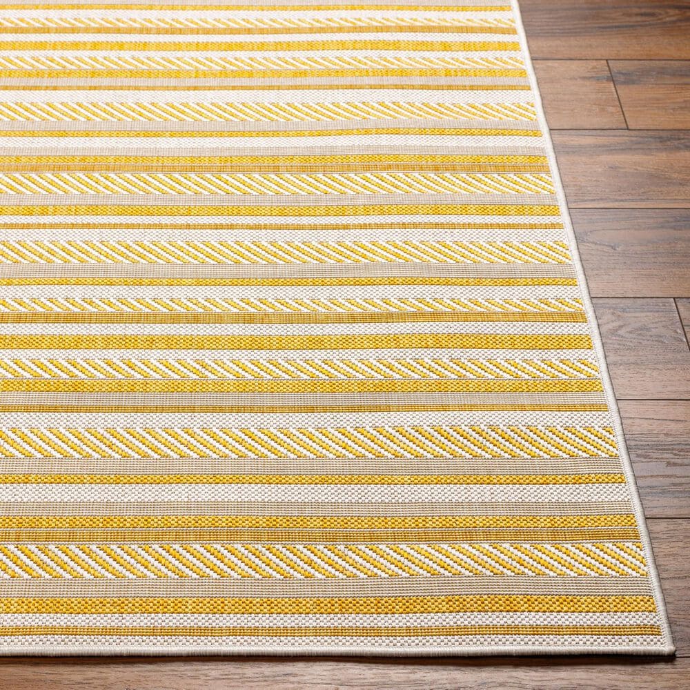 Surya Eagean EAG-2424 Mustard and Ivory 8&#39;10&quot; x 12&#39; Indoor/Outdoor Area Rug, , large