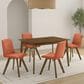 Armen Living Gina Side Chair with Poppy Upholstery in Warm Walnut (Set of 4), , large