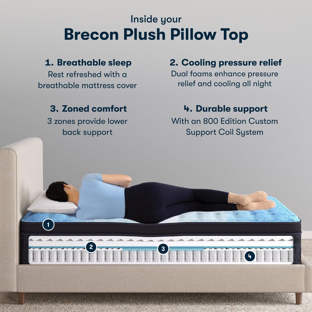 Serta Brecon Plush Pillow Top Twin XL Mattress, , large