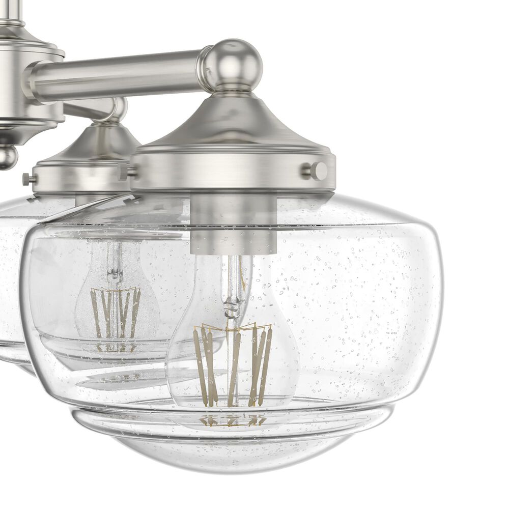 Hunter Saddle Creek 3-Light Chandelier with Clear Seeded Shade in Brushed Nickel, , large