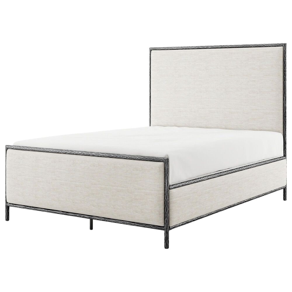 Furniture of America Lalia Queen Upholstered Panel Bed with Padded Headboard in Matte Grey, , large