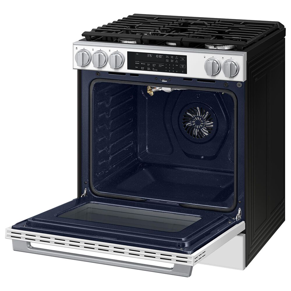 Samsung Bespoke 6.0 Cu. Ft. Smart Slide-In Gas Range with Illuminated Precision Knobs in White Glass, , large