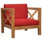Hearth and Haven Brava Outdoor Club Chair with Cross-Back Design in Red, , large