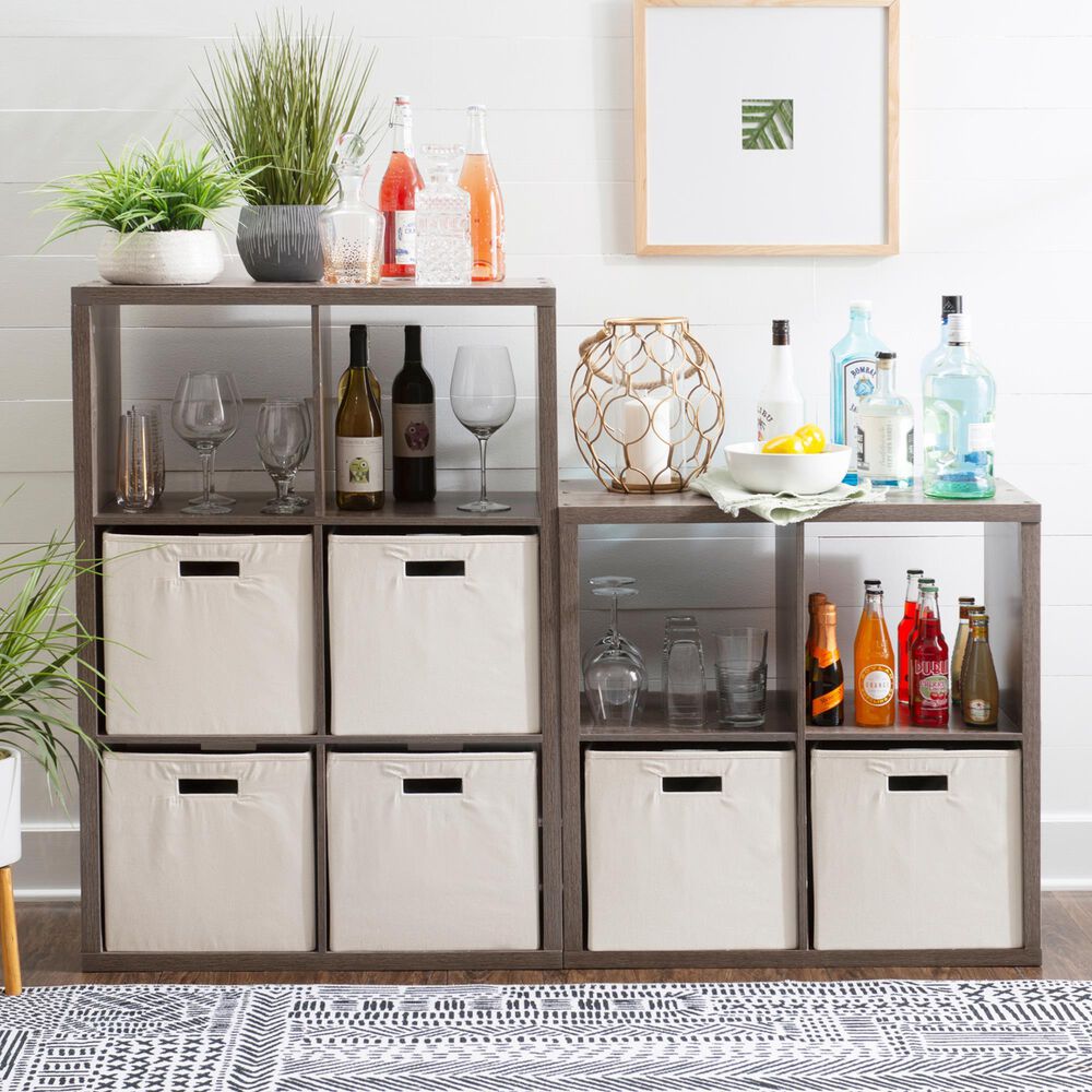 Linon Home Decor Galli 4-Shelf Bookcase in Grey, , large