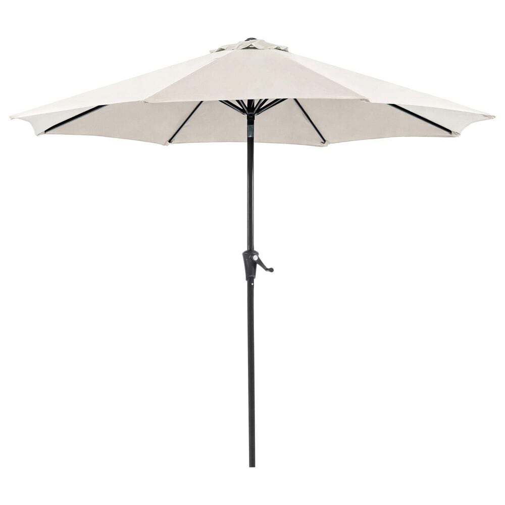 Furniture of America Dawn 9&#39; Push Button Tilt and Crank Lift Octagon Patio Umbrella with Base in Beige, , large