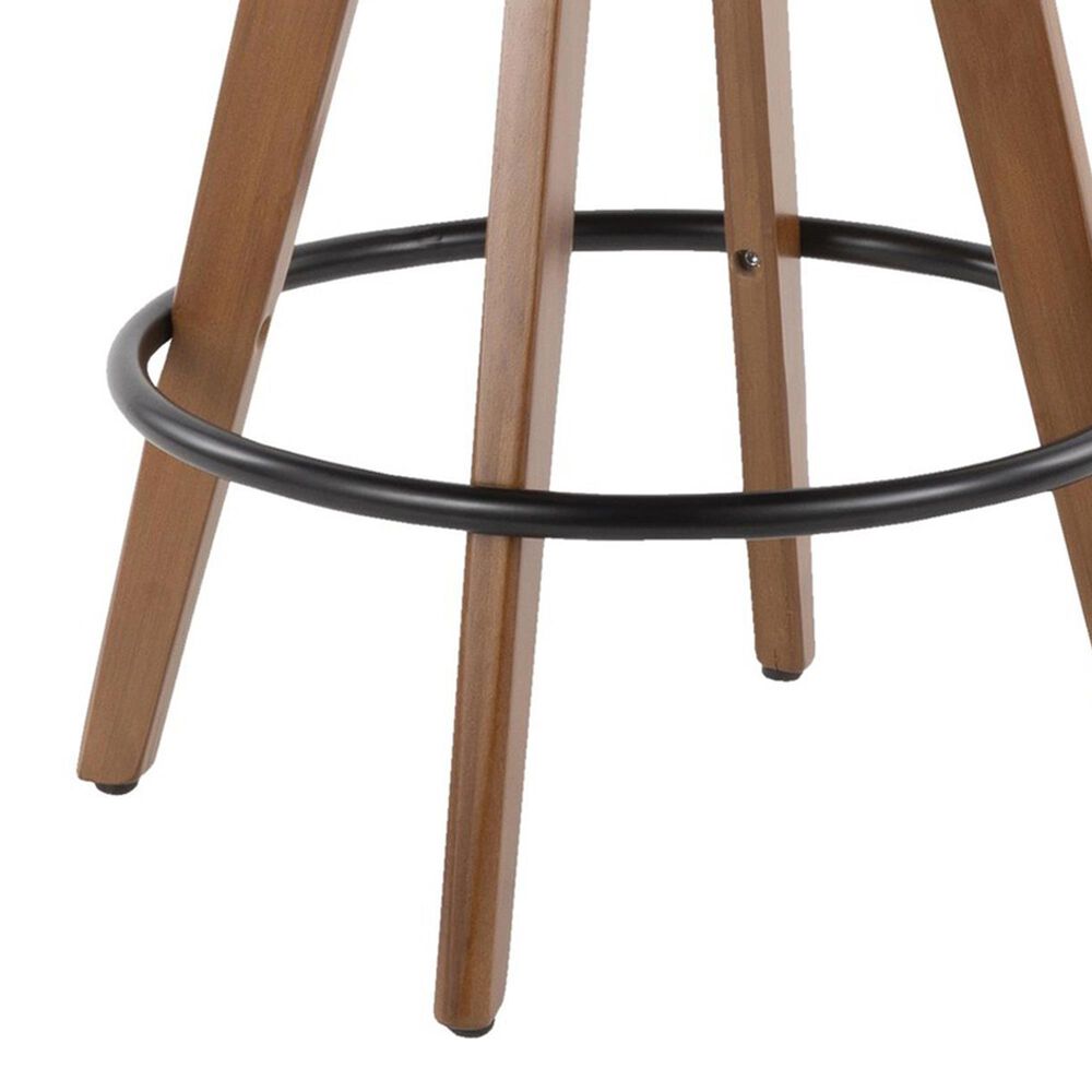 Lumisource Ahoy Swivel Counter Stool with Cream Cushion in Walnut and Black, , large