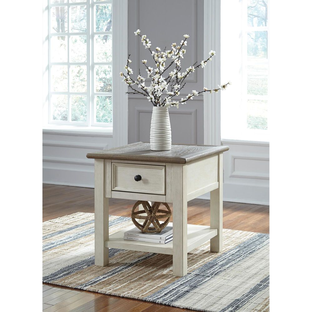 Ashley Bolanburg End Table in Weathered Oak and Antique White, , large