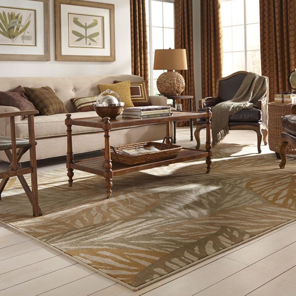 Oriental Weavers Voyage 5507W 7'10" x 10'10" Beige Area Rug, , large