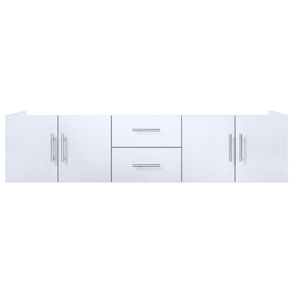 Lexora Home Geneva 72&quot; Double Bathroom Vanity in Glossy White with 2 cm White Carrara Marble Top and Rectangular Sinks, , large