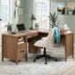 Sauder Pacific View L-Shaped Desk in Saddle Walnut, , large