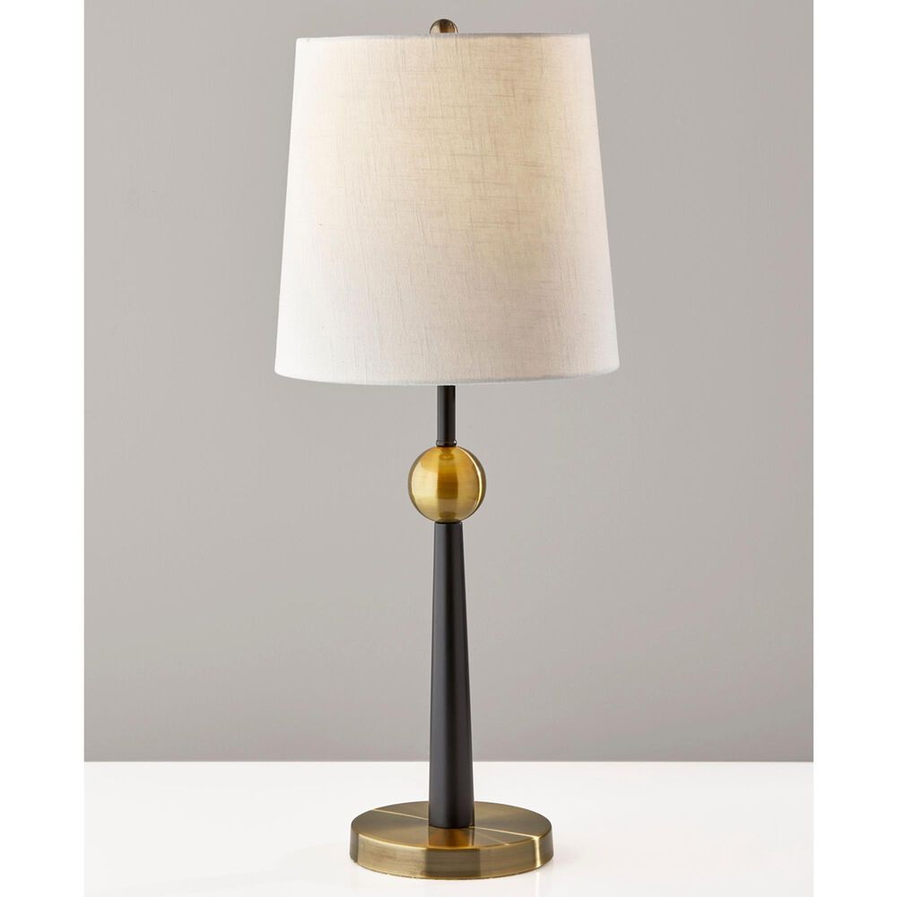 Adesso Francis Table Lamp in Black and Antique Brass, , large