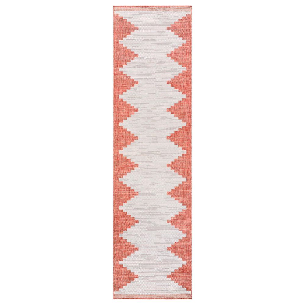 Surya Eagean EAG-2436 Rust, Ivory, Dusty Pink and Dusty Coral 2"7" x 10" Indoor/Outdoor Runner, , large