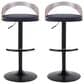 LumiSource Grotto Swivel Barstool with Black Faux Leather Upholstery in Black and Light Grey (Set of 2), , large