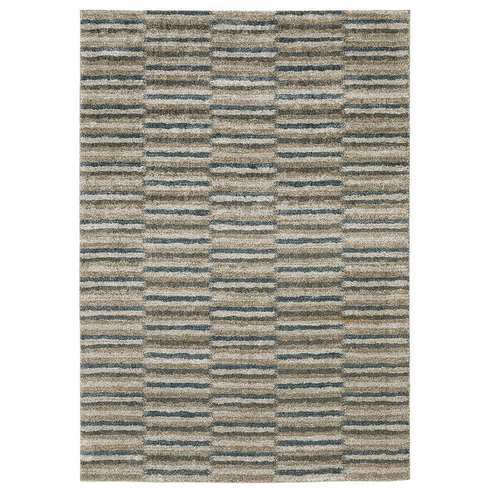Oriental Weavers Alton Stripes 2"3" x 7"6" Beige and Blue Runner, , large