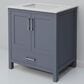 Lexora Home Jacques 30" Single Bathroom Vanity in Dark Grey with 2 cm White Quartz Top and Rectangular Sink, , large
