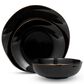 Godinger Silver Andover 12-Piece Dinnerware Set in Black and Gold Rim, , large
