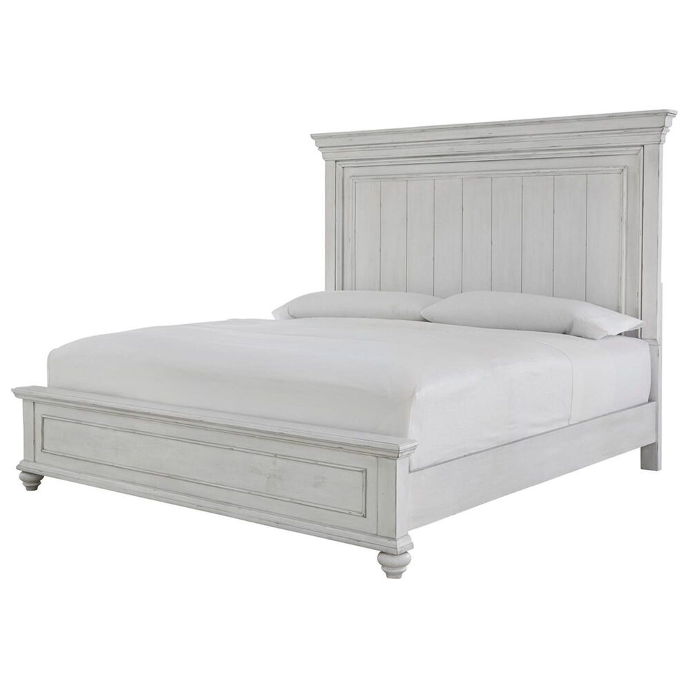 Signature Design by Ashley Kanwyn King Panel Bed in Distressed Whitewash, , large