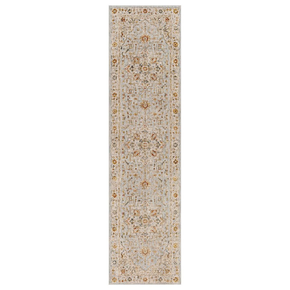 Surya Reina Light Gray, Cream, Denim, Mustard, Rust, Olive and Light Brown 2&#39;7&quot; x 7&#39;3&quot; Runner, , large