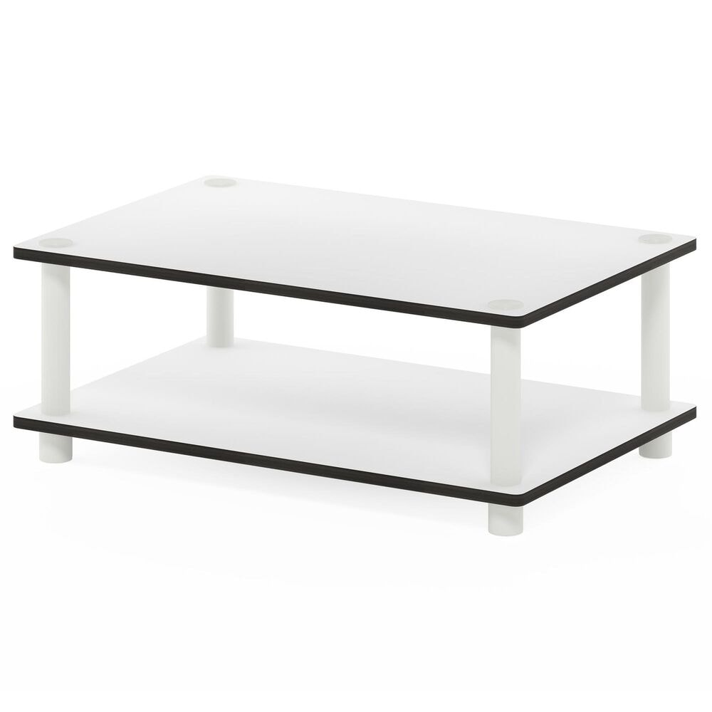 HOMLUX 2-Tier Turn-N-Tube Coffee Table in White, , large