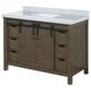 Lexora Home Marsyas 48" Single Bathroom Vanity in Rustic Brown with White Quartz Top and Rectangular Sink, , large