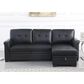 Lilola Home Lucca 84" Stationary Sleeper Sofa with Storage Chaise in Black, , large