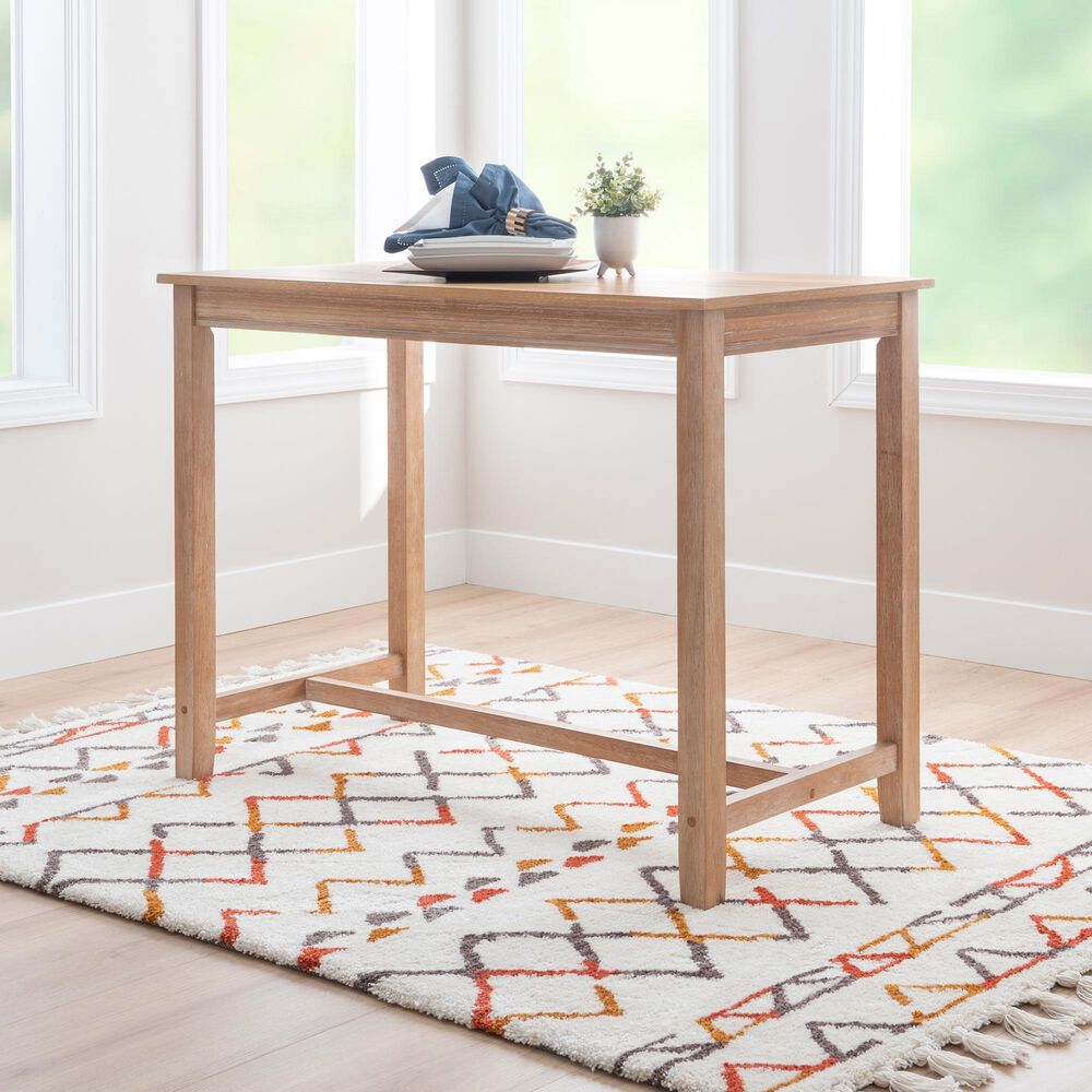 Linon Home Decor Claridge Counter Height Pub Table in Distressed Natural - Table Only, , large