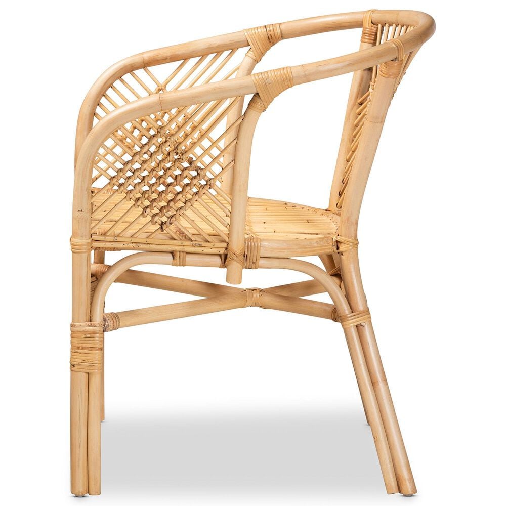Baxton Studio Kagama Arm Chair in Natural Brown, , large