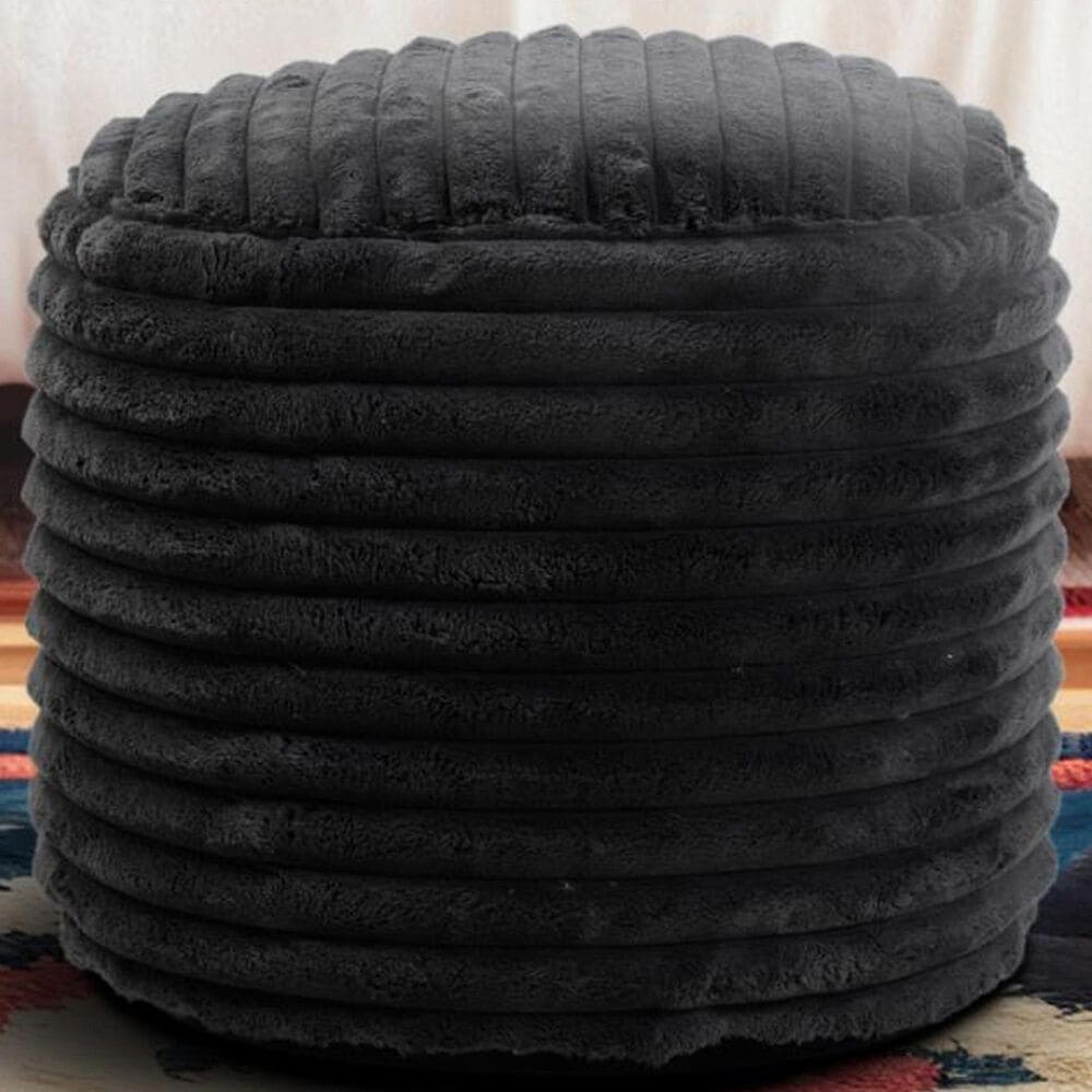 Howard Elliott Shar Pei Tall Pouf in Black, , large