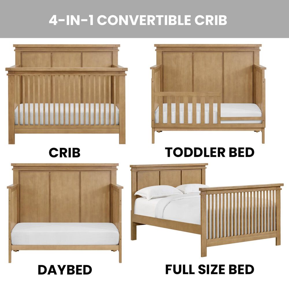 Oxford Baby Mystic 4-In-1 Convertible Crib in Honey, , large