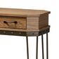 Baxton Studio Kellyn 3-Drawer Console Table in Oak Brown/Black, , large