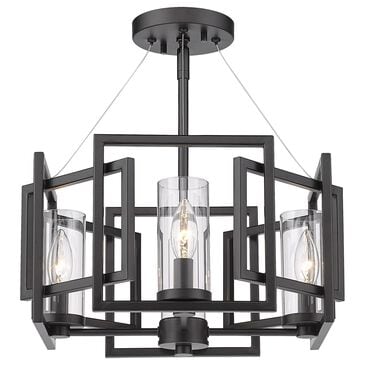 Golden Lighting Marco 4-Light Semi-Flush in Matte Black, , large