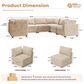 Noviland HOMLUX 7-Piece U-Shaped Mod Sectional in Beige, , large