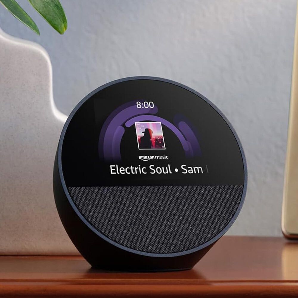 Amazon Echo Spot &#40;2024 release&#41;, Smart alarm clock with vibrant sound + Alexa - Black, , large