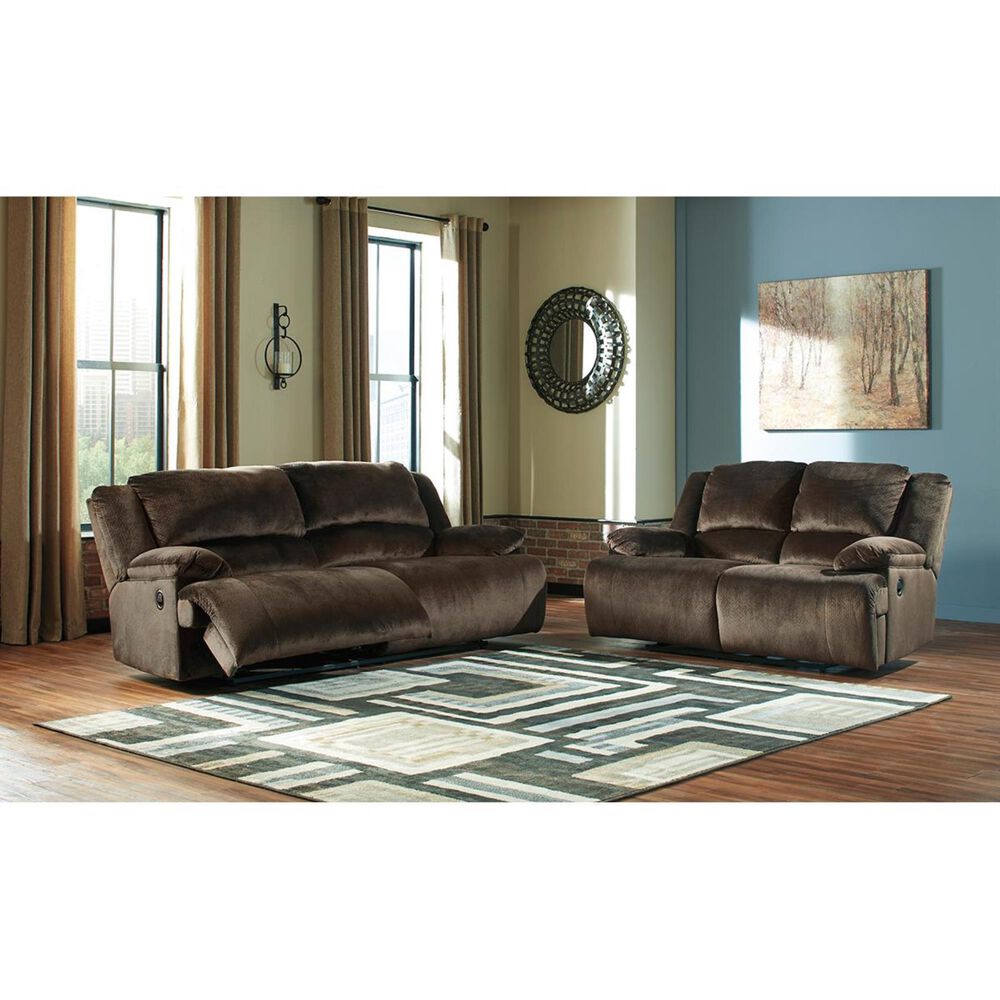 Signature Design by Ashley Clonmel Manual Reclining Loveseat in Chocolate, , large