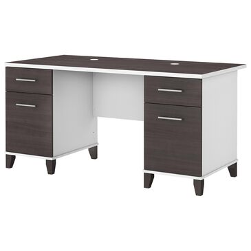 Bush Somerset 60" Office Desk in Storm Gray/White, , large